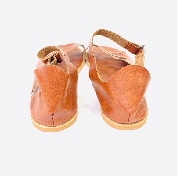 Sandal Brown Faux Leather Velcro Strap Size 9 - Picture 3 of 4